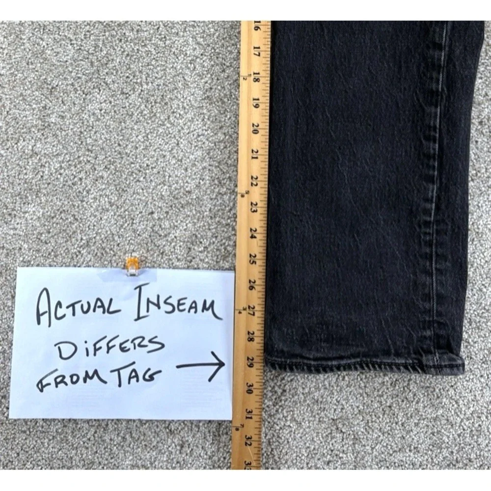Levis‎ 501 Jeans Mens 40x30 (Fits 38x29) Listless Faded Black Stretch Denim 2016